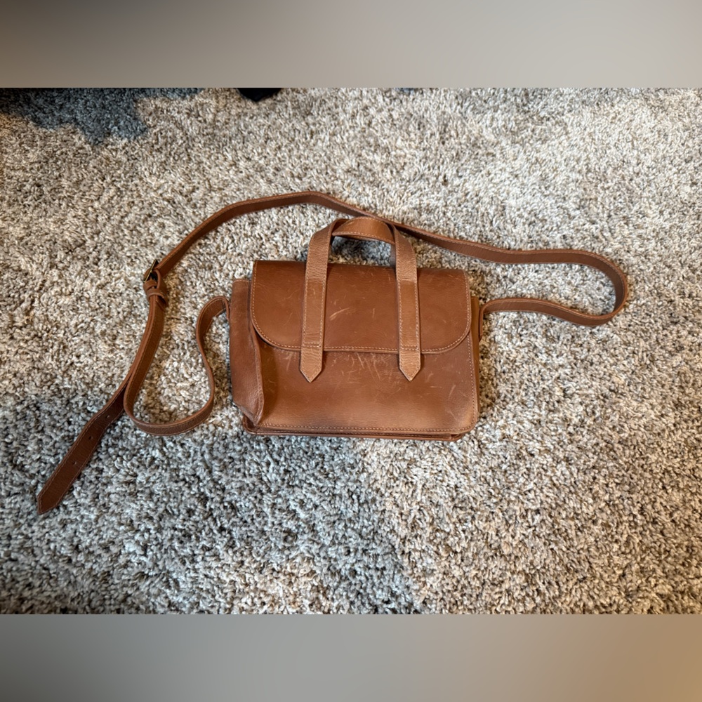 Able Isabel Heritage Tan Leather Crossbody Bag